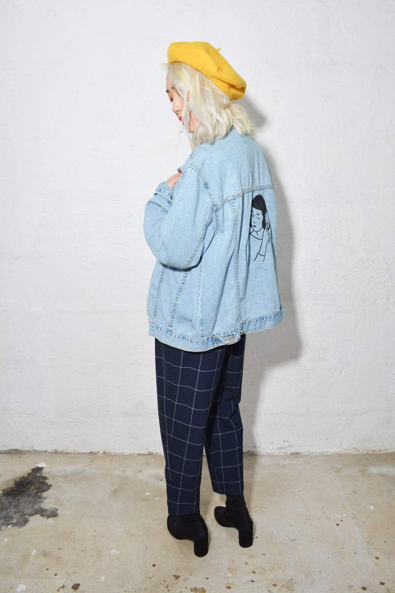 Self Care Denim Jacket Embroidery by Tallulah Fontaine