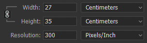 Example of Photoshop Dimensions and Resolution Setup