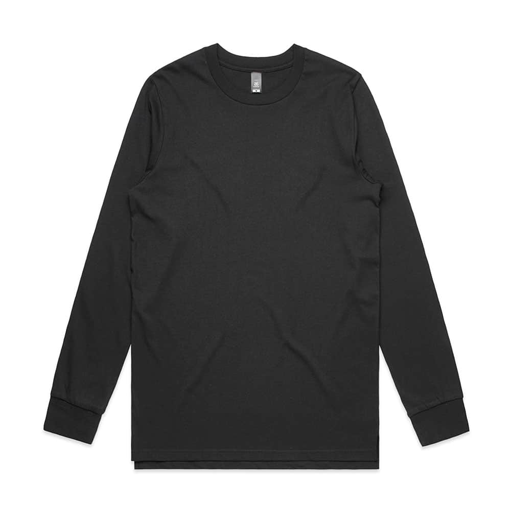 AS Colour 5029 Mens Base Cotton Long Sleeve Tee Black Front