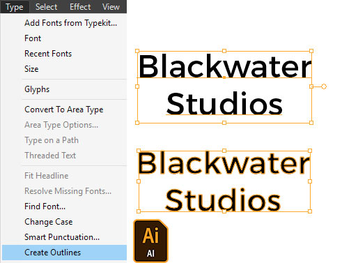 How to create Outlines in Illustrator