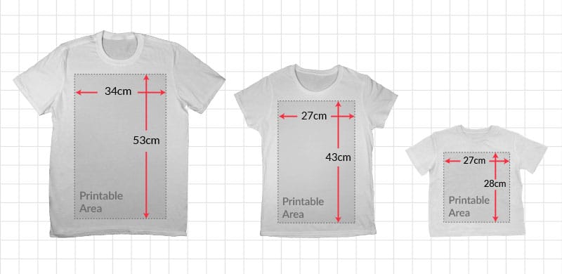 t shirt screen size