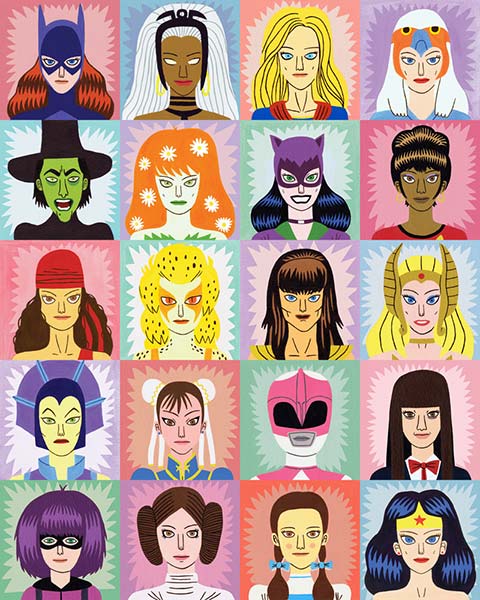 Heroines and Villainesses Portrait Illustrations by Jack Teagle