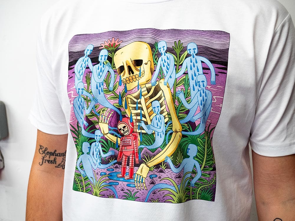 Haunted Digital Print T Shirt Close Up by Jack Teagle