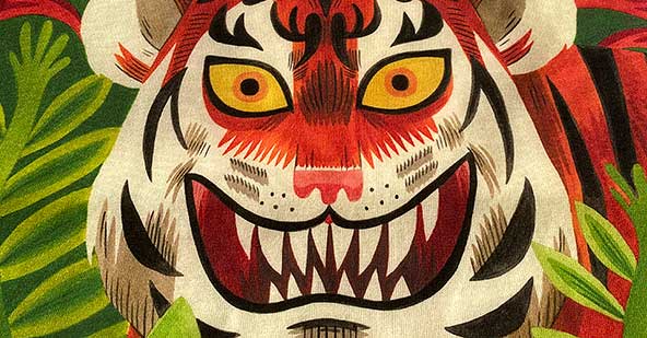 Tiger Face Digital Print by Jack Teagle