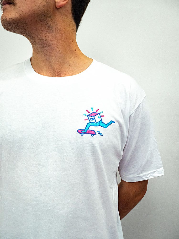 Skater Butt by Michael Brown on White T Shirt