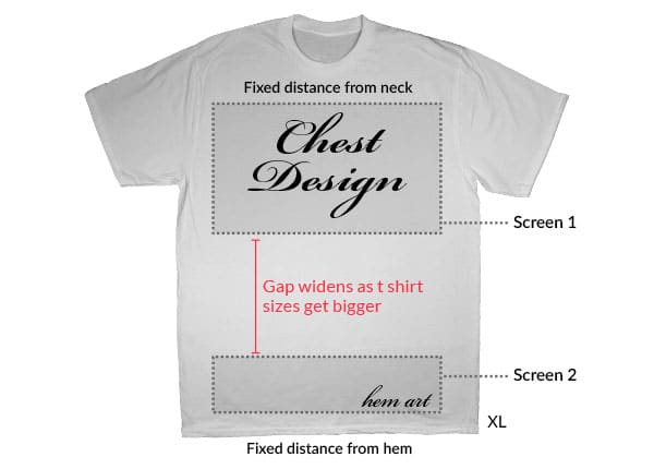 Chest and Hem Design on two separate screens